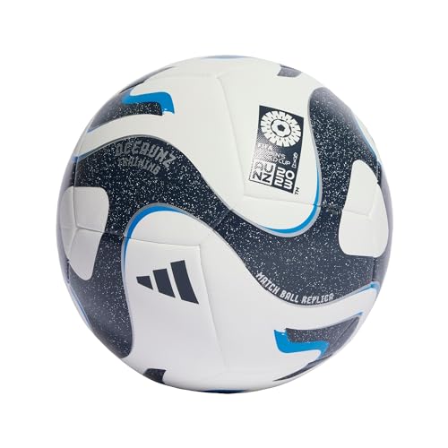 adidas Unisex-Adult Womens World Cup Training Ball, White/Collegiate Navy/Bright Blue/Silver Metallic, 5