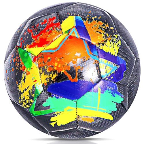 Size 2 Soccer Ball, Soccer Balls for Boys Size 2 Soccer Balls for Kids Outdoors Indoor Sports Recreation Soccer Ball for Toddlers Boys Child Gifts Christmas Birthday Back to School (Ink Splash)