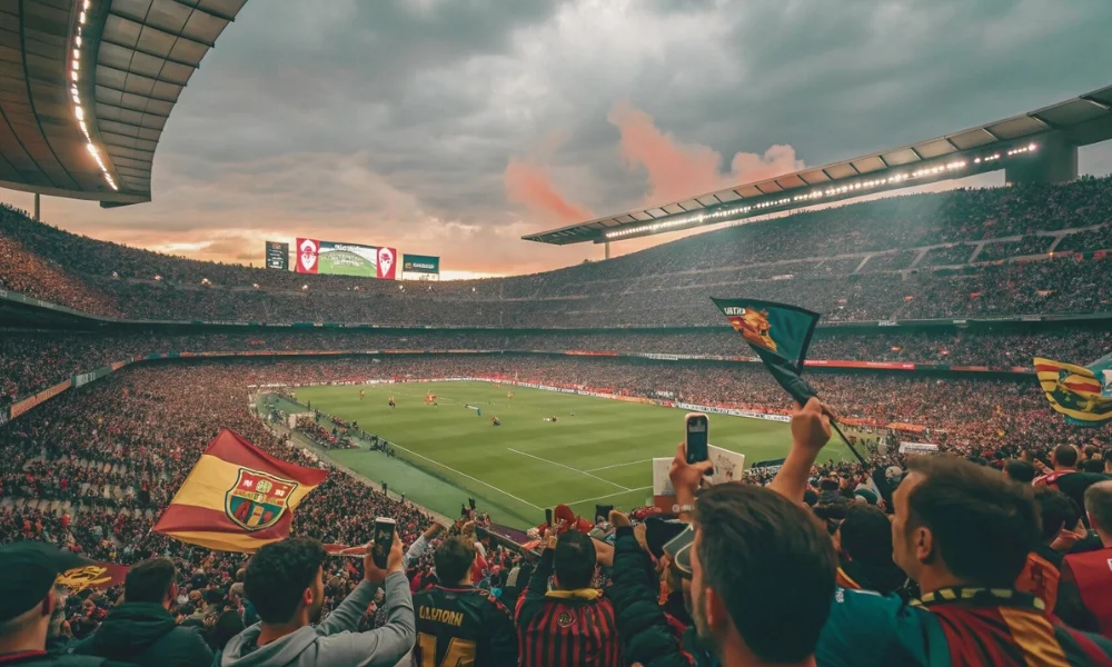 massive football stadium filled with cheering fans
