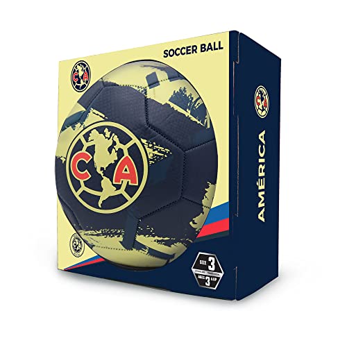Icon Sports Size 5 Soccer Ball – Official Licensed World Football Club Team Training Logo Pro Outdoors Adult (Size 5, Club America Brush Navy)