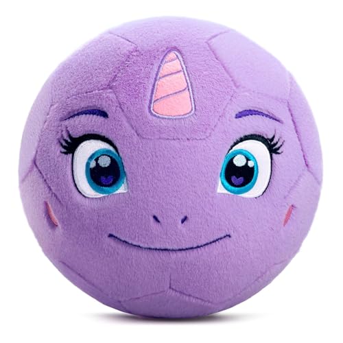 VangeBow Silent Indoor Soccer Ball, Inflatable Soft Toddler Soccer Ball Gifts for Toddlers 1-3, Stuffed Baby Soccer Ball Toys for Kid 3-5 Year Old Girl Boy First Birthday Gift (Unicorn, Pump Include)