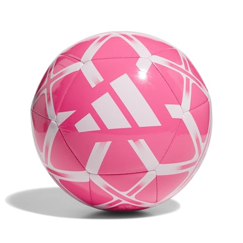 adidas Unisex Starlancer Club Soocer Ball, Solar Pink/White, 3