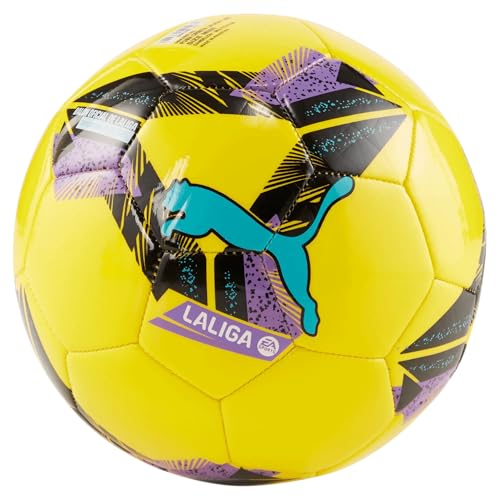 PUMA Unisex ORBITA LALIGA Mini Soccer Ball, Pelé Yellow-Multicolor AH24, Mini