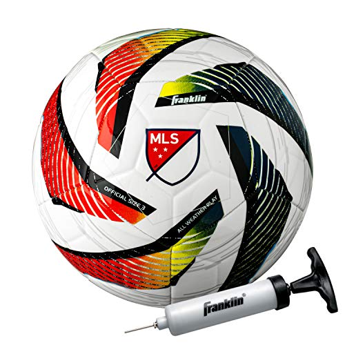 Franklin Sports MLS Tornado Kids Soccer Ball - Size 3 Youth Soccer Ball - Soft Cover - Great for Kids and Toddlers - Air Pump Included