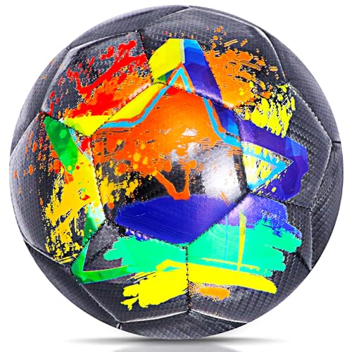 Champhox Soccer Balls Size 5, Official Match Weight Long-Lasting Construction, Soccer Balls Size 5 for Boys Youth Skill Practicing Birthday Gifts