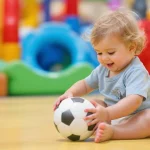 Kid playing with size 1 soccer ball