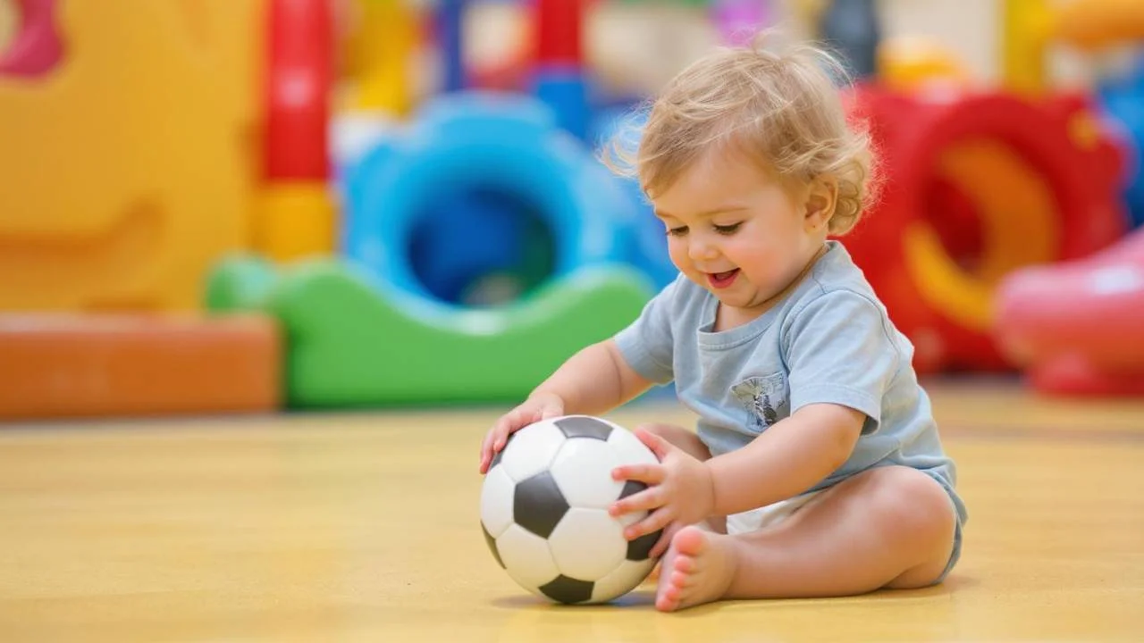 Kid playing with size 1 soccer ball