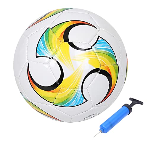 ABAJI Soccer Ball Size 2 PU Surface Tight Weaved Vivid Color with Pump and Needle Suitable for 0-2 Years Toddler Training Practice or Gift