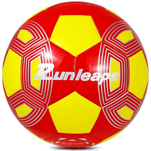 Runleaps Futsal Ball, Futsal Soccer Ball,Great for Indoor or Outdoor Futsal Ball,Official Soccer Ball Size 4 for Training,Playing,Games(Red)