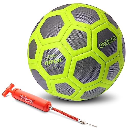 GoSports ELITE Futsal Balls - Great for Indoor or Outdoor Futsal Games or Practice – Choose Single or Six Pack - Includes Pump