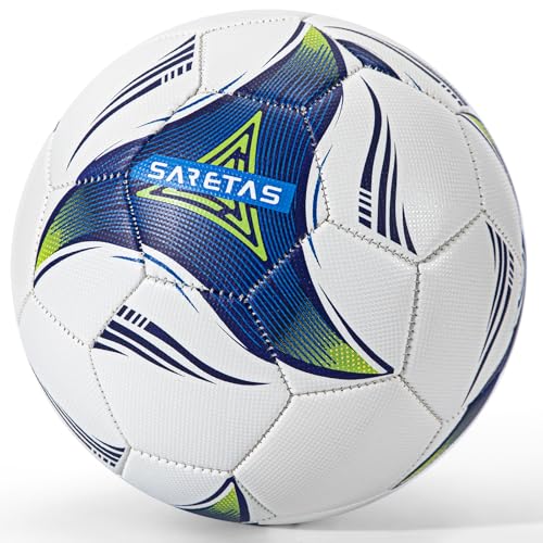 Saretas Size 4 Soccer Ball, Futsal Ball&Indoor Soccer Ball Low Bounce Ball, PU Leather Practice Futsal Ball, Official Size and Weight for Age 13+ Boys and Girls