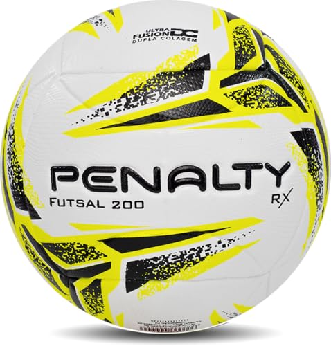 PENALTY Futsal Indoor Soccer Ball RX Size 2| Premium Stability | Total Precision and Absolute Control | Thermofusion Technology (RX 200, White Yellow)