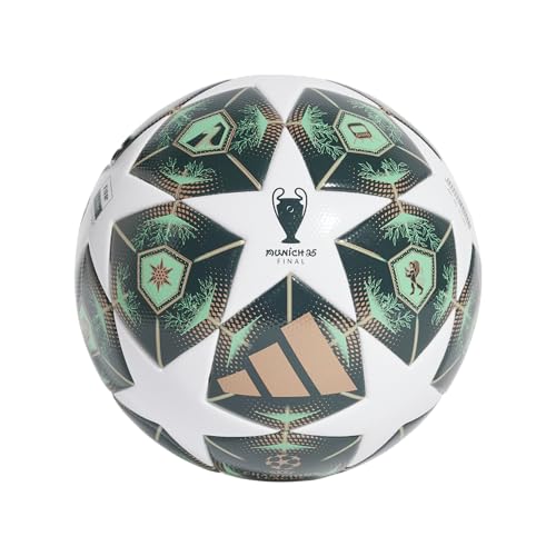 adidas UCL League Ball - Seamless Surface, FIFA Approved, Professional Training and Match Ball, Sizes 4-5 (White/Shadow Green/Solar Slime, 4)