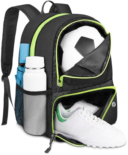 YOREPEK Soccer Backpack, Lightweight Soccer Bag, Water resistant Sport Equipment Bags Fit Basketball to Match Training