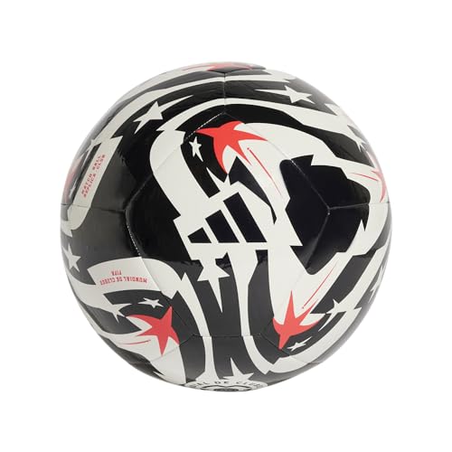 adidas Unisex-Adult FIFA Club World Cup Club Soccer Ball, White/Black/Lucid Red, 4
