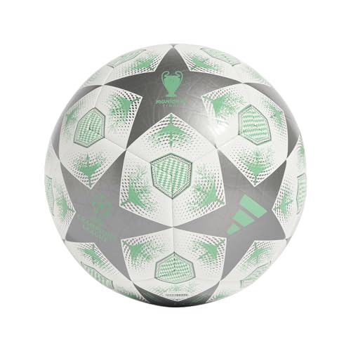 adidas Unisex-Adult UCL Club Soccer Ball,Iron Metallic/White/Green,5