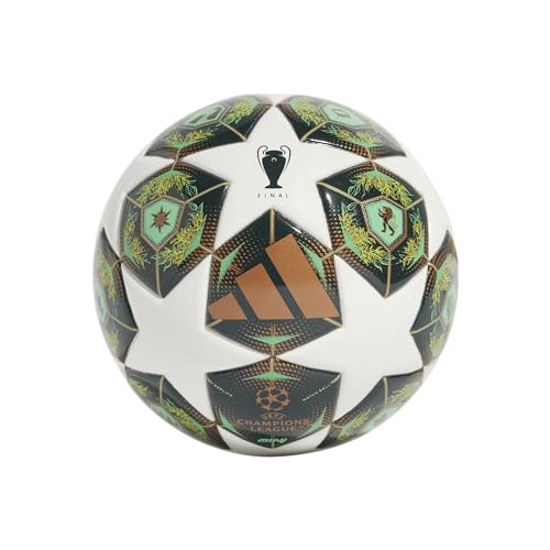 adidas Unisex-Adult UCL Mini Soccer Ball,White/Shadow Green/Solar Slime,1