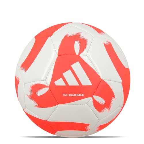 adidas Unisex-Adult Tiro Club Sala Soccer Ball, White/Solar Red, 3