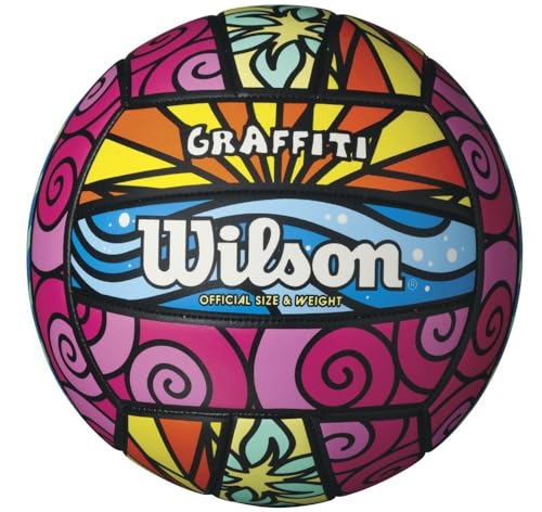 Wilson Sporting Goods Graffiti Volleyball- Pink/Blue/Yellow,1 Pack - OS,WTH46341B