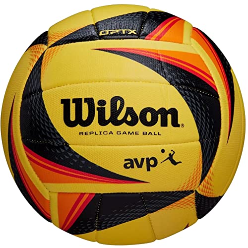 Wilson AVP OPTX Replica Volleyball - Official Size ,Yellow/Black/Red