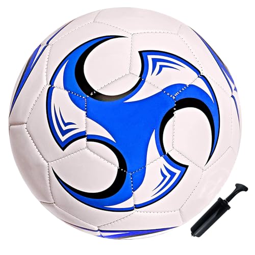 SPDTECH Soccer Ball Size 3 Blue Tornado Style with Pump Needle Anti-Explosion Design Indoor Outdoor Training Practice or Boys Girls Gift
