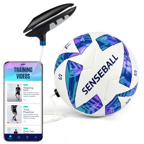 SenseBall Soccer Ball & App All-Level Size 3 | Daily Training Equipment for Young Players | Improve Skills & Control with Professional Soccer Coach Program 50+ Exercise Videos
