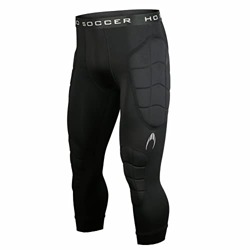 HO Soccer Raven Padded GK 3/4 Tights Size L Black